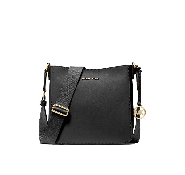 Michael Kors Women's Jet Set Travel Small Messenger Bag Black/Gold