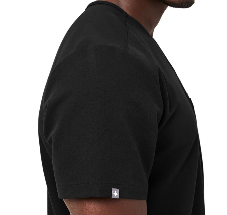 FIGS Men's Leon Three Pocket Scrub Top Black