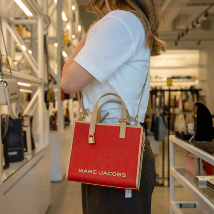 Marc Jacobs Women's Mini Grind Colorblock Leather Tote Red Multi