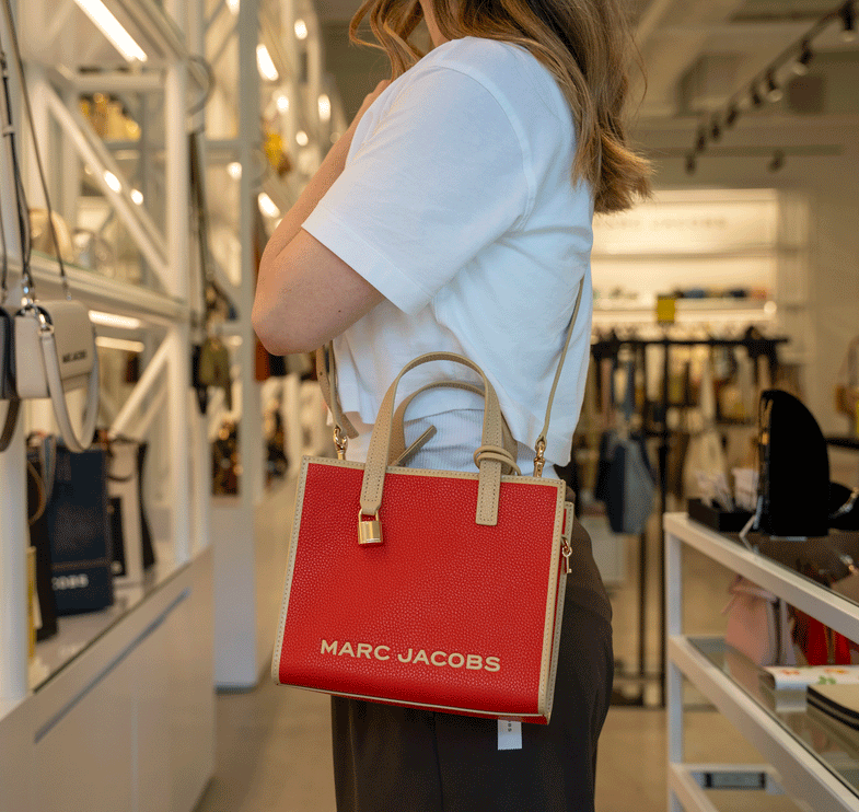 Marc Jacobs Women's Mini Grind Colorblock Leather Tote Red Multi