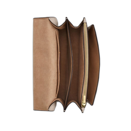 Coach Women's Klare Crossbody Bag In Blocked Signature Canvas Gold/Sand/Tan