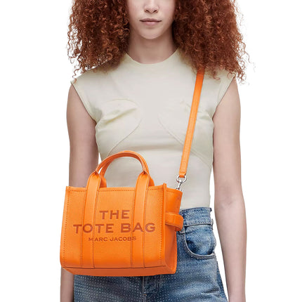 Marc Jacobs Women's The Leather Small Tote Bag Tangerine
