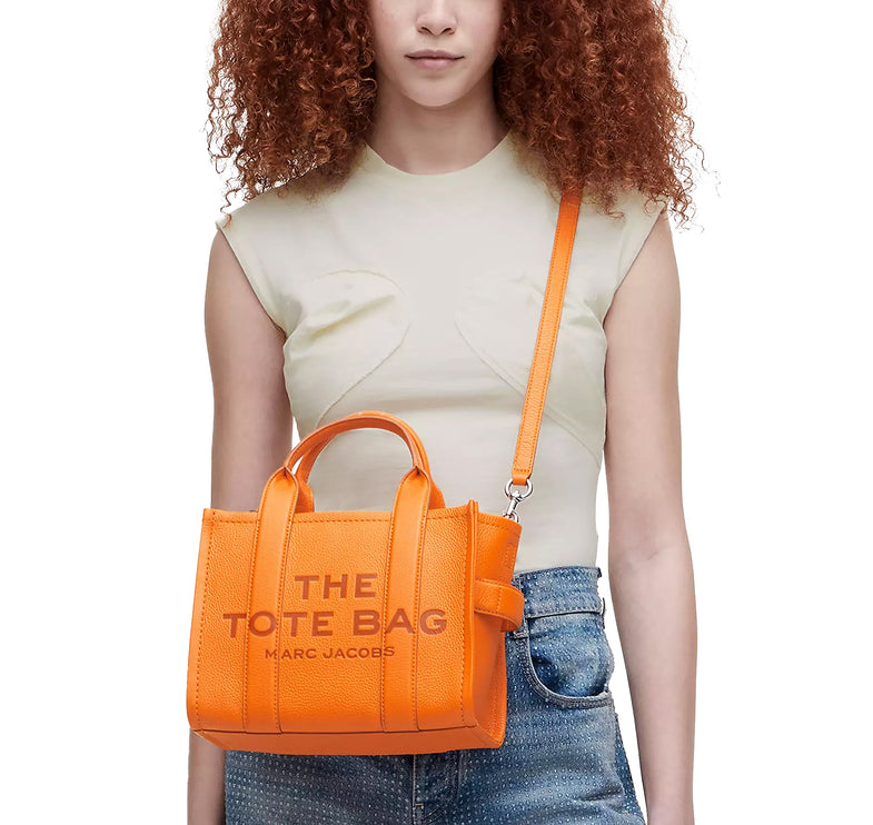 Marc Jacobs Women's The Leather Small Tote Bag Tangerine