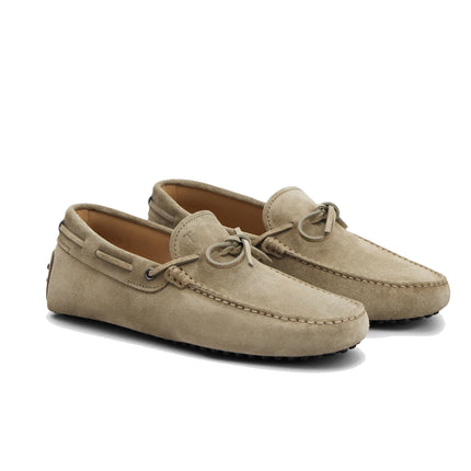 Tod's Men's Gommino Driving Shoes in Suede Beige