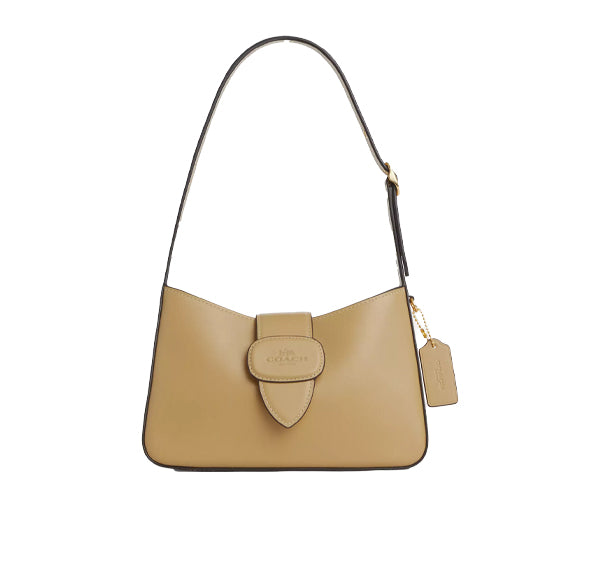 Coach Women's Eliza Shoulder Bag With Leather Covered Closure Gold/Tan