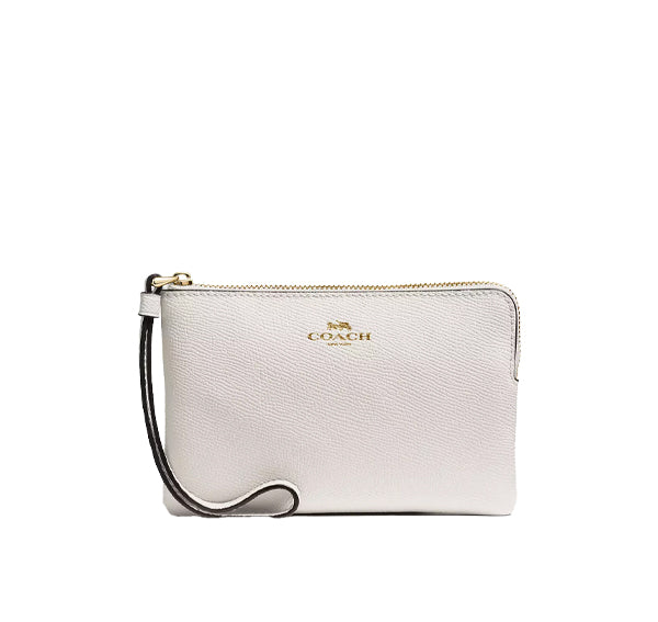 Coach Women's Corner Zip Wristlet Gold/Chalk