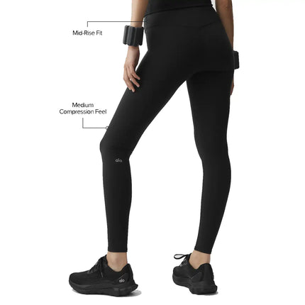 alo Women's Airbrush Mid-Rise Legging Black