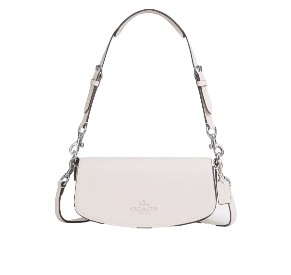 Coach Women's Andrea Small Shoulder Bag In Smooth Leather With Tonal Hardware Silver/Chalk