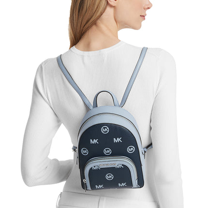 Michael Kors Women's Jaycee Extra Small Logo Debossed Convertible Backpack Navy Multi
