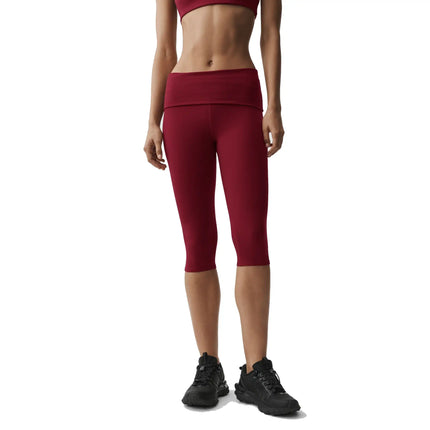 alo Women's ALO Softsculpt Low-Rise Foldover Capri Summer Romance Red