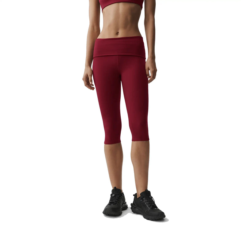 alo Women's ALO Softsculpt Low-Rise Foldover Capri Summer Romance Red