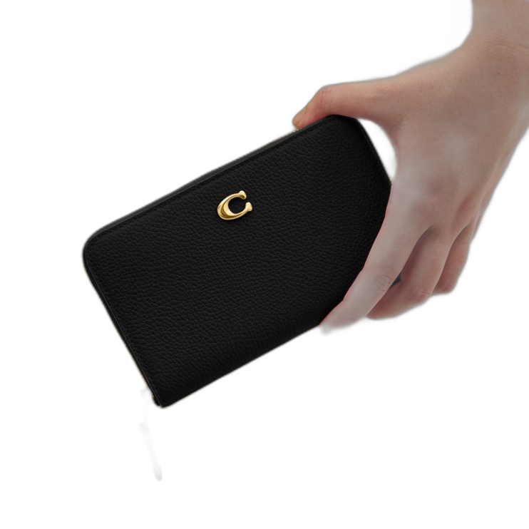 Coach Women's Essential Medium Zip Around Wallet Brass/Black