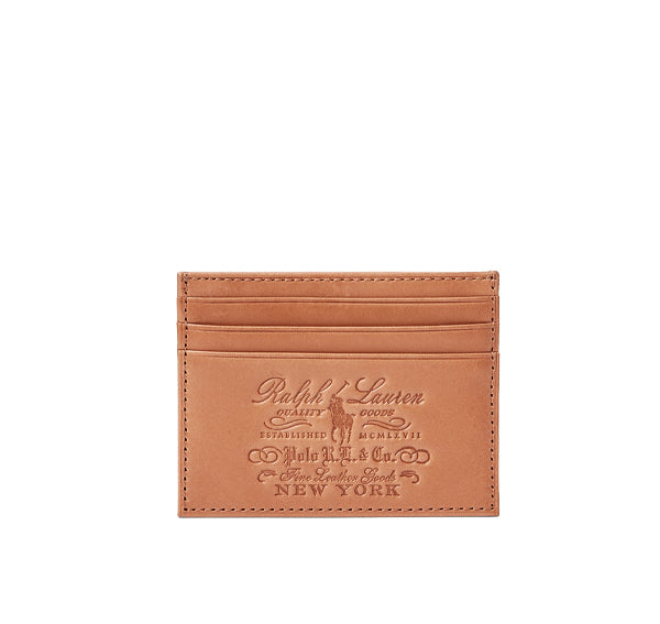 Polo Ralph Lauren Unisex Heritage Full Grain Card Case Tan