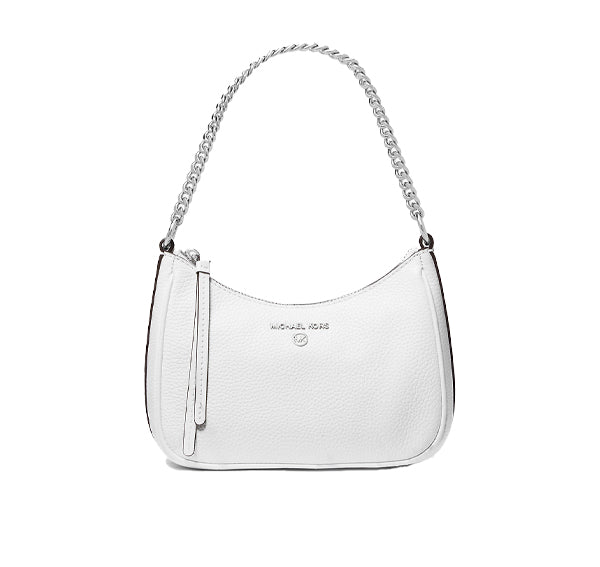 Michael Kors Women's Jet Set Charm Small Leather Pochette Optic White