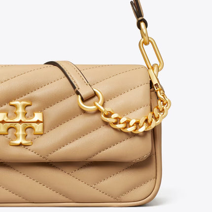 Tory Burch Women's Small Kira Chevron Flap Shoulder Bag Desert Dune