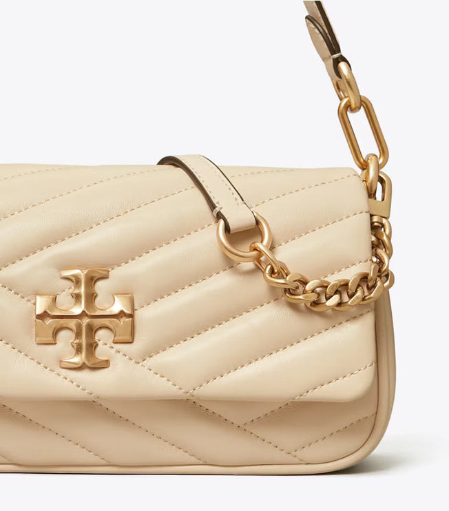 Tory Burch Women's Small Kira Chevron Flap Shoulder Bag New Cream