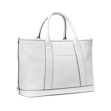 Michael Kors Women's Luisa Medium Pebbled Leather Tote Bag Optic White