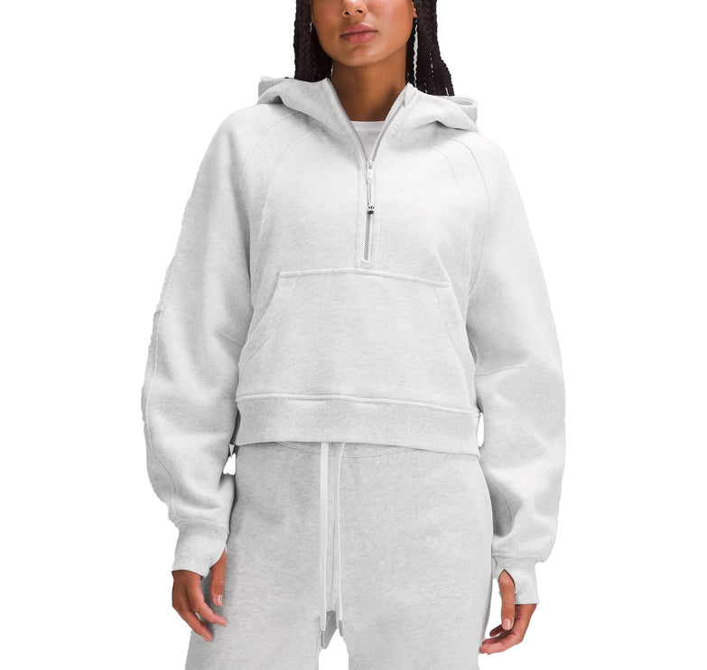 lululemon Women's Scuba Oversized Half Zip Hoodie Heathered Core Ultra Light Grey