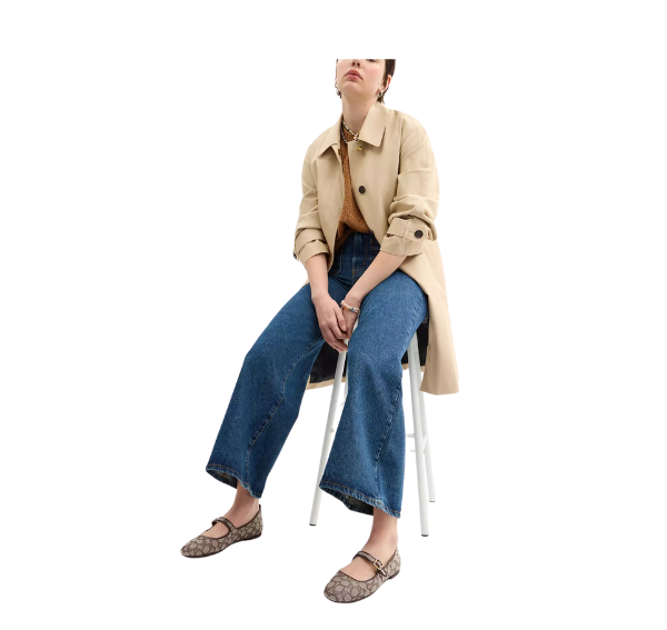 Coach Women's  C Rivet Mary Jane In Signature Jacquard Oak/Maple