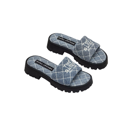 Marc Jacobs Women's The Quilted Denim Lug Sole Slide Denim