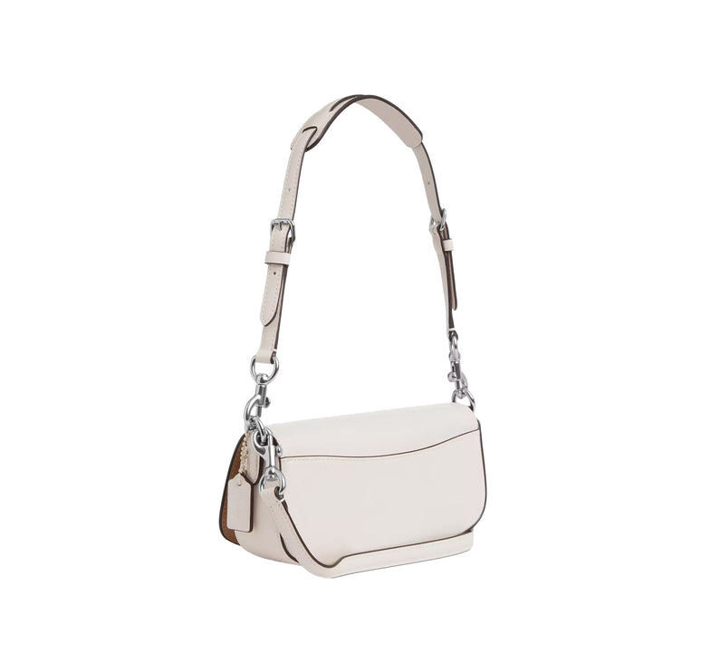 Coach Women's Andrea Small Shoulder Bag In Smooth Leather With Tonal Hardware Silver/Chalk