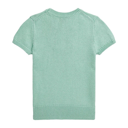 Polo Ralph Lauren Girl's Polo Bear Cotton Short Sleeve Sweater Celadon