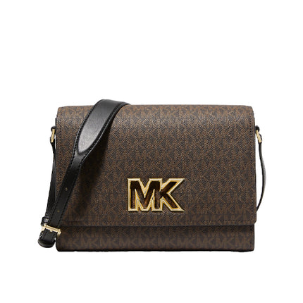 Michael Kors Women's Mimi Medium Logo Messenger Bag Brown/Black