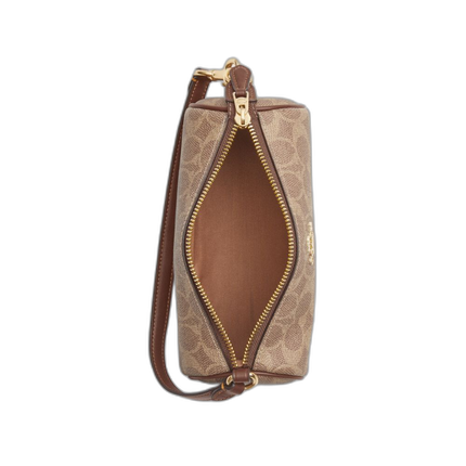 Coach Women's Nolita Barrel Bag In Signature Canvas Gold/Tan/Brown