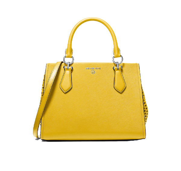 Michael Kors Women's Marilyn Medium Saffiano Leather Satchel Bright Dandelion