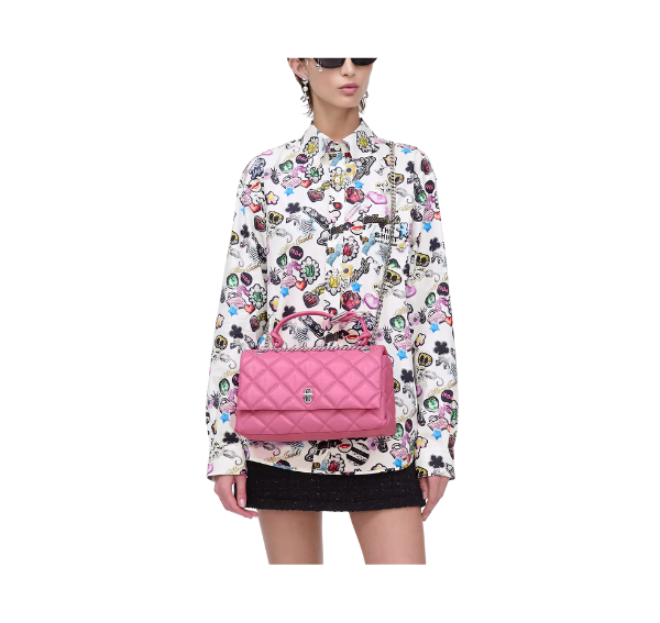 Marc Jacobs Women's The Quilted Dual Convertible Shoulder Bag Bow Pink