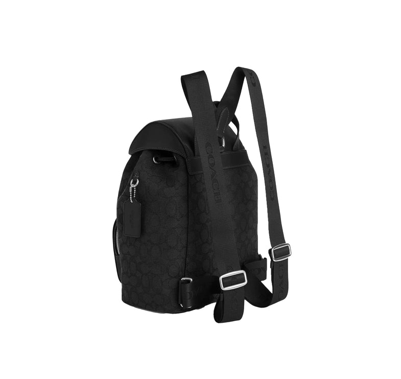 Coach Unisex Pace Large Backpack In Signature Jacquard Silver/Black