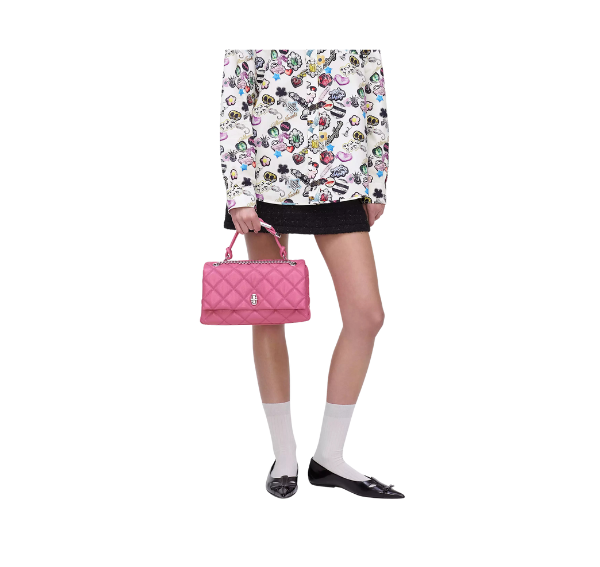 Marc Jacobs Women's The Quilted Dual Convertible Shoulder Bag Bow Pink