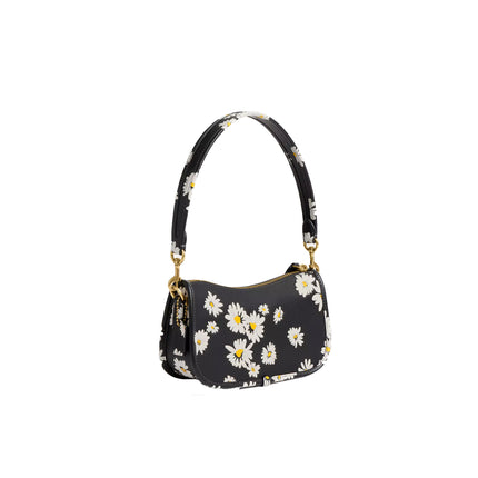 Coach Women's Swinger Bag 20 With Floral Print Brass/Black Multi
