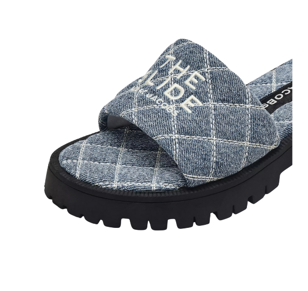 Marc Jacobs Women's The Quilted Denim Lug Sole Slide Denim
