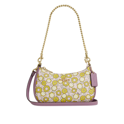 Coach Women's Teri Mini Crossbody Bag With Floral Print Gold/Lilac Multi