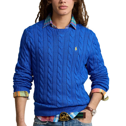 Polo Ralph Lauren Men's Cable Knit Cotton Sweater Heritage Blue