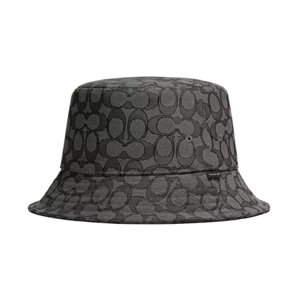 Coach Unisex Signature Jacquard Bucket Hat Charcoal
