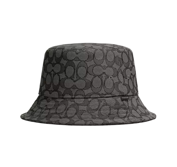 Coach Unisex Signature Jacquard Bucket Hat Charcoal