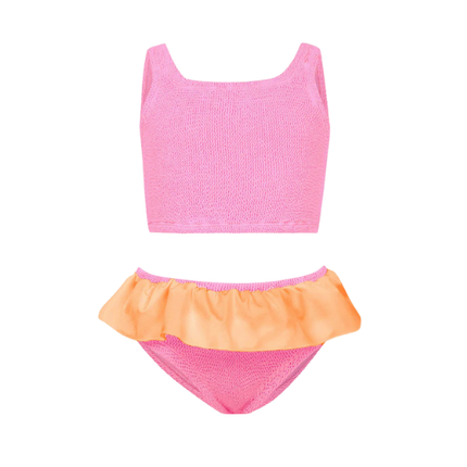 HUNZA G Kids Duo Olive Bikini Bubblegum/Orange