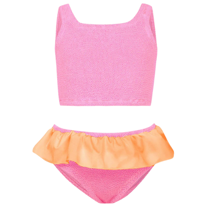 HUNZA G Baby Duo Olive Bikini Bubblegum/Orange