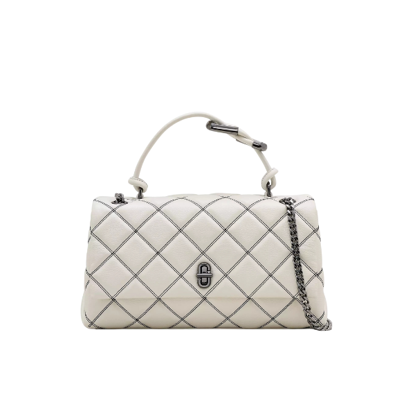 Marc Jacobs Women's The Bi-Color Quilted Dual Convertible Shoulder Bag White
