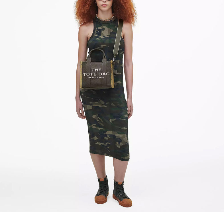 Marc Jacobs Women's The Jacquard Small Tote Bag Bronze Green - Hemen Kargoda