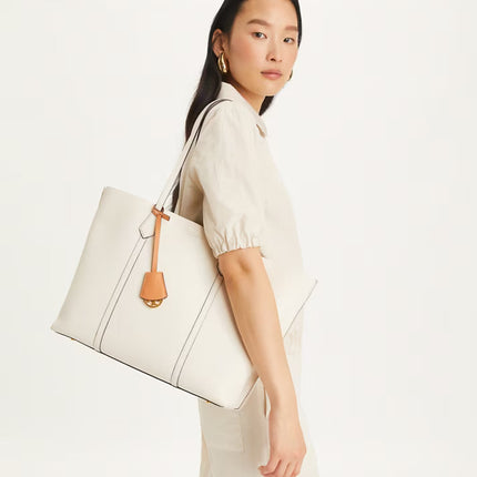 Tory Burch Women's Perry Triple-Compartment Tote NEW IVORY