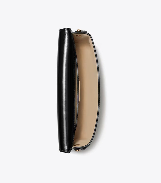 Tory Burch Women's Robinson Spazzolato Rectangular Shoulder Bag Black