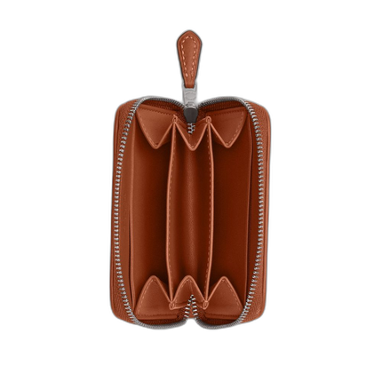 Coach Women's Essential Small Zip Around Card Case In Crystal Signature Jacquard Silver/Burnished Amber