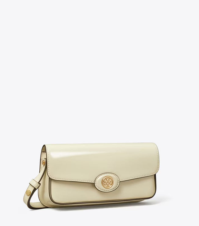 Tory Burch Women's Robinson Spazzolato Rectangular Shoulder Bag SHEA BUTTER