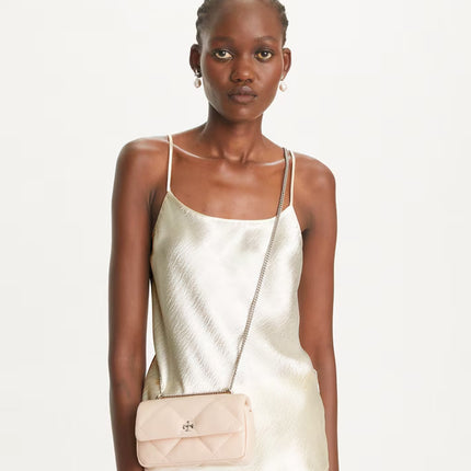 Tory Burch Women's Mini Kira Diamond Quilt Flap Bag Soft Pink