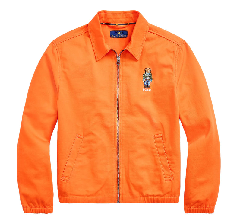 Polo Ralph Lauren Boy's Bayport Polo Bear Chino Jacket Bright Signal Orange
