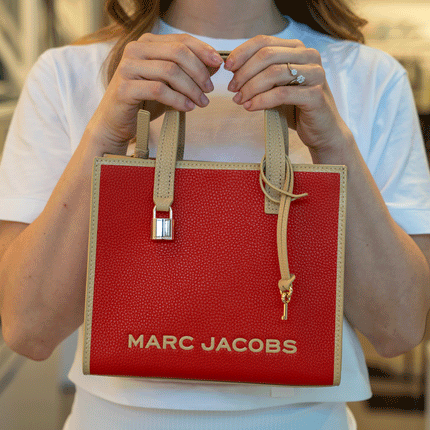 Marc Jacobs Women's Mini Grind Colorblock Leather Tote Red Multi