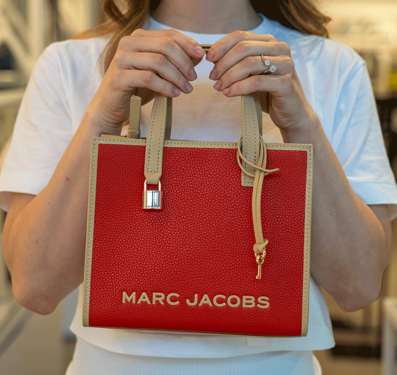 Marc Jacobs Women's Mini Grind Colorblock Leather Tote Red Multi
